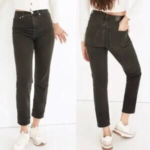 Madewell Classic Straight Jeans High Waist Lunar Wash Faded Black Womens Size 26